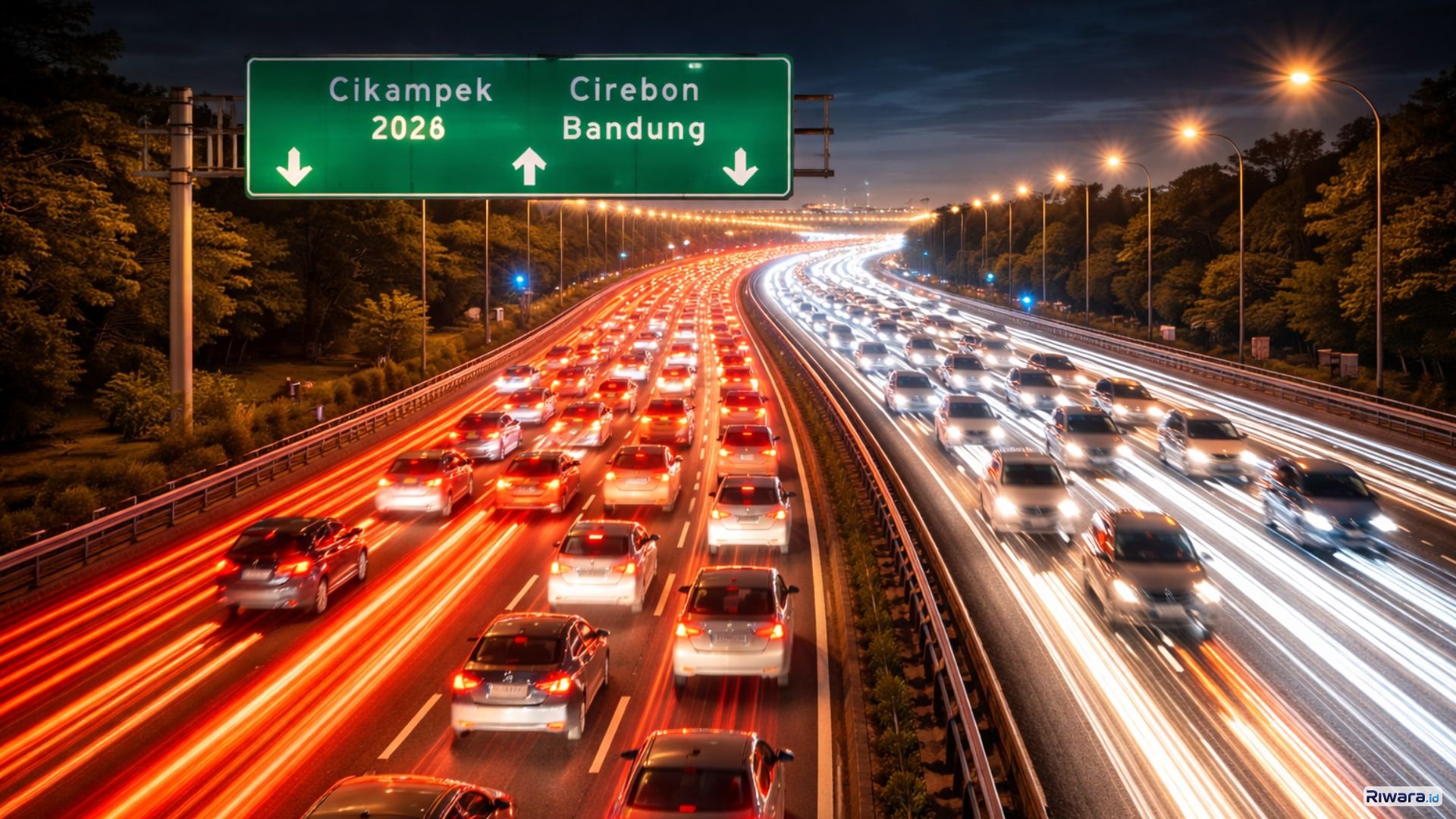 Ilustrasi arus kendaraan di jalan tol meninggalkan wilayah Jabotabek menjelang mudik Lebaran 2026. PT Jasa Marga mencatat 285.781 kendaraan keluar dari kawasan tersebut pada H-10 hingga H-9 Idulfitri.